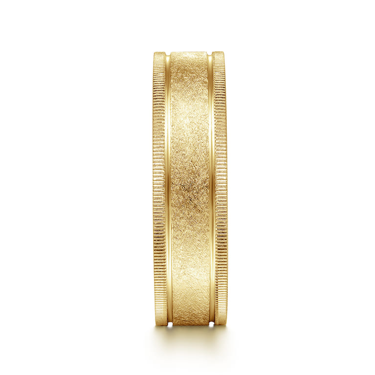 Stuart - 14K Yellow Gold 6mm - Men's Wedding Band in Sandblast Finish - Shot 4