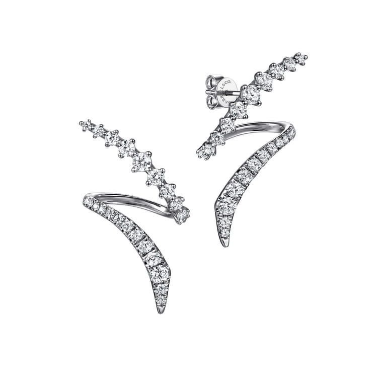 Stud Earrings 14K White Gold Diamond 1ct - 1 ct - Shot 1