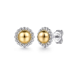 Stud-Earrings-14K-Yellow-Gold-and-925-Sterling-Silver1