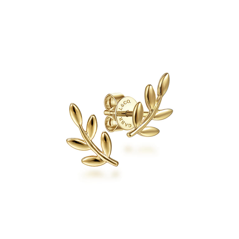 Stud Earrings 14K Yellow Gold - Shot 1