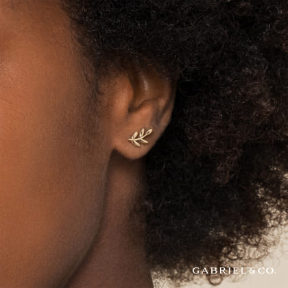 Stud Earrings 14K Yellow Gold