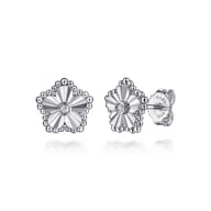 Stud Earrings 925 Sterling Silver Diamond 0.03ct Bujukan