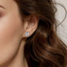 Stud Earrings 925 Sterling Silver Diamond 0.03ct Bujukan - 0.03 ct