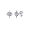 Stud Earrings 925 Sterling Silver Diamond 0.04ct - 0.04 ct