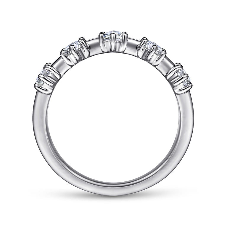 Straight Wedding Ring in 14k White Gold with Round Natural Diamond at Gabriel & Co. - Shot 2