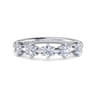 Straight Wedding Ring in 14k White Gold with Round Natural Diamond at Gabriel & Co.