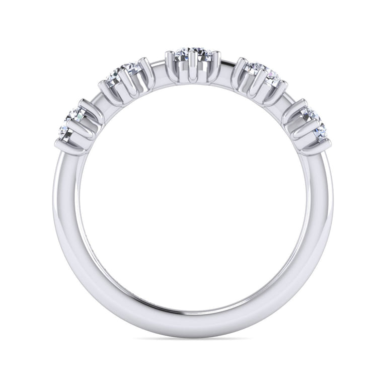 Straight Wedding Ring in 14k White Gold with Round Natural Diamond at Gabriel & Co. - Shot 2