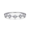Straight Wedding Ring in 14k White Gold with Round Natural Diamond at Gabriel & Co.