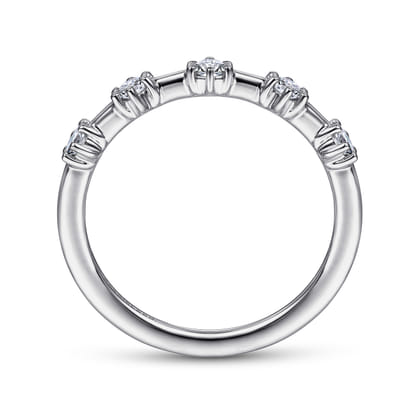 Sumatra - 14K White Gold Diamond Station Anniversary Band