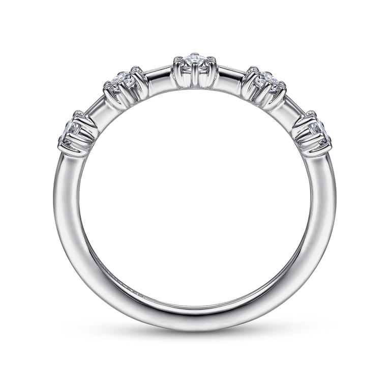 Straight Wedding Ring in 14k White Gold with Round Natural Diamond at Gabriel & Co. - Shot 2