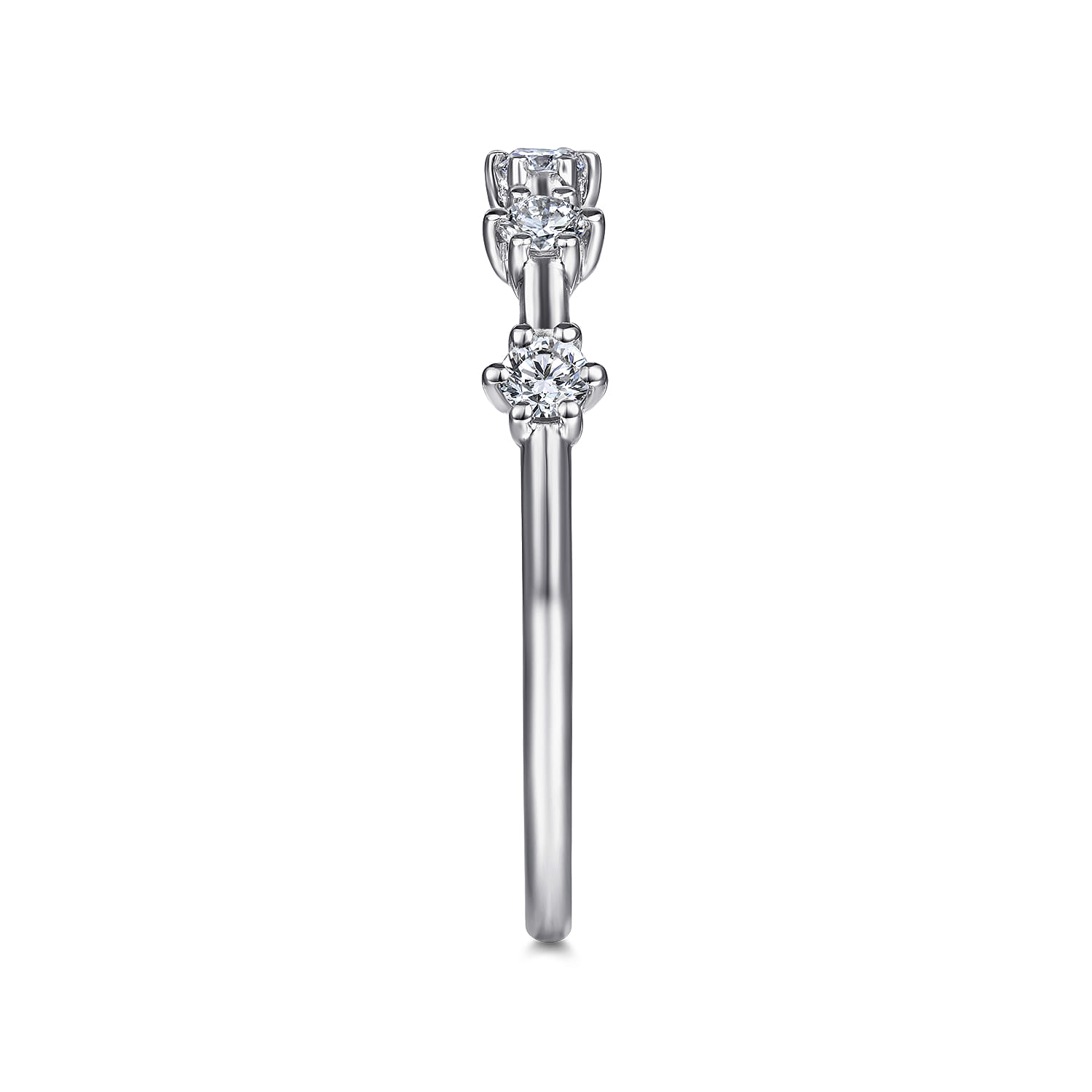 Straight Wedding Ring in 14k White Gold with Round Natural Diamond at Gabriel & Co. - Shot 4