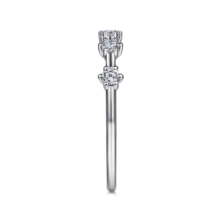 Straight Wedding Ring in 14k White Gold with Round Natural Diamond at Gabriel & Co. - Shot 4