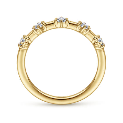 Sumatra - 14K Yellow Gold Diamond Station Anniversary Band