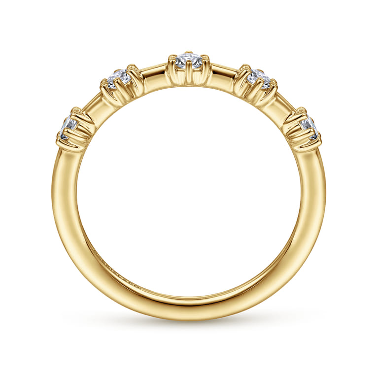 Straight Wedding Ring in 14k Yellow Gold with Round Natural Diamond at Gabriel & Co. - Shot 2