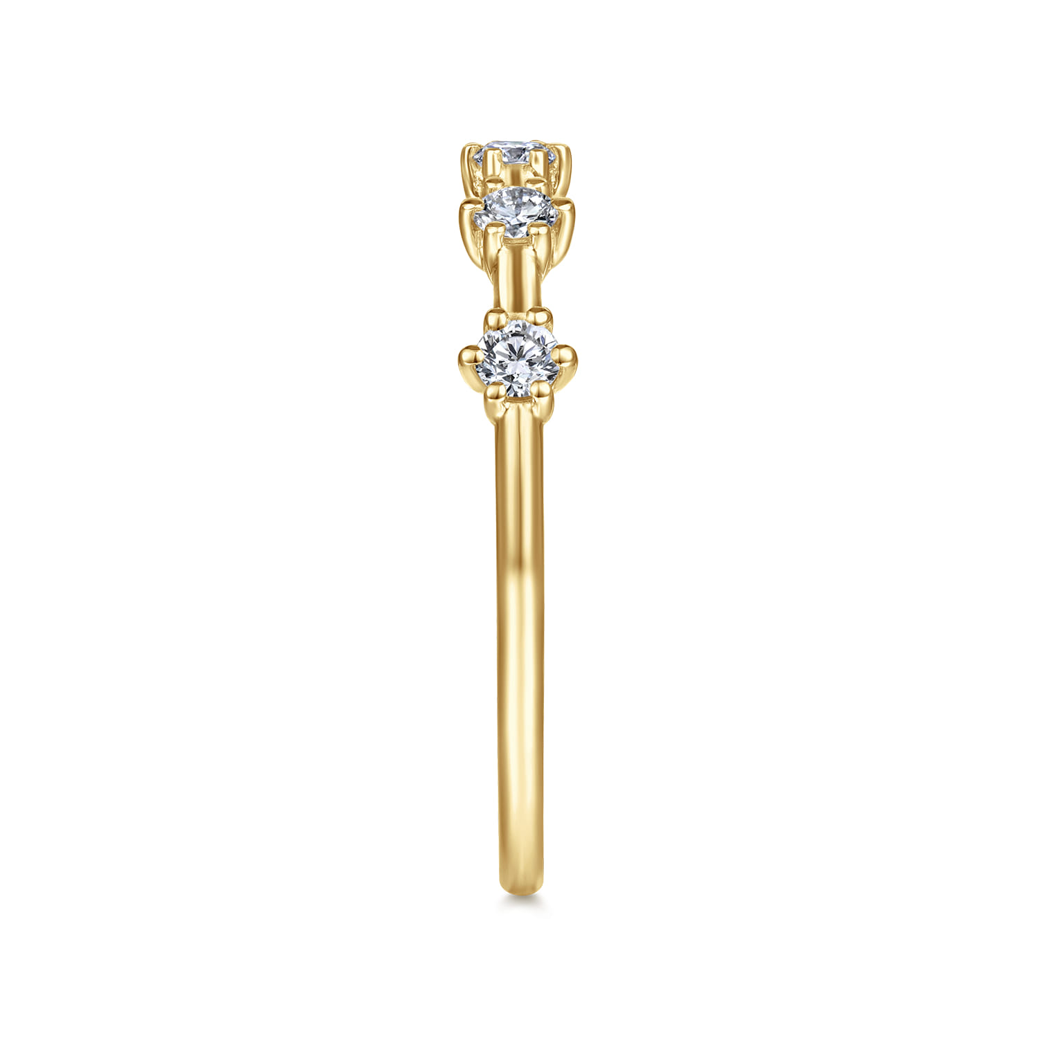 Straight Wedding Ring in 14k Yellow Gold with Round Natural Diamond at Gabriel & Co. - Shot 4