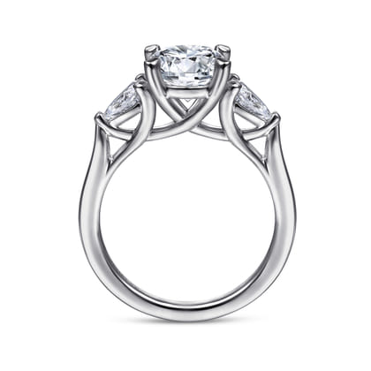 Sunday - 14K White Gold Round 3 Stone Diamond Engagement Ring