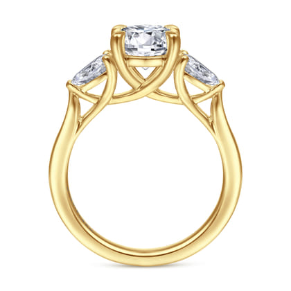 Sunday - 14K Yellow Gold Round 3 Stone Diamond Engagement Ring