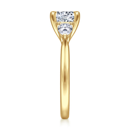 Sunday - 14K Yellow Gold Round 3 Stone Diamond Engagement Ring