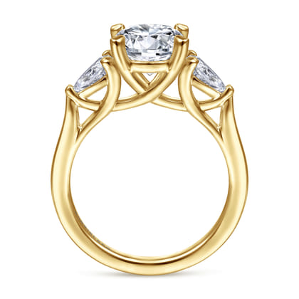 Sunday - 14K Yellow Gold Round 3 Stone Diamond Engagement Ring