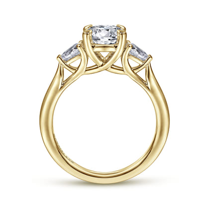 Sunday - 14K Yellow Gold Round Three Stone Diamond Engagement Ring
