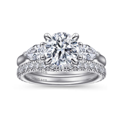 Sunday - Platinum Round 3 Stone Diamond Engagement Ring