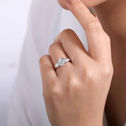 Sunday - Platinum Round 3 Stone Diamond Engagement Ring