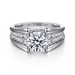 Sutter - 14K White Gold Round Diamond Engagement Ring