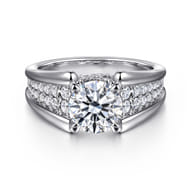 Sutter - 14K White Gold Round Diamond Engagement Ring