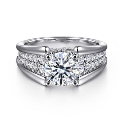 Sutter - 14K White Gold Round Diamond Engagement Ring