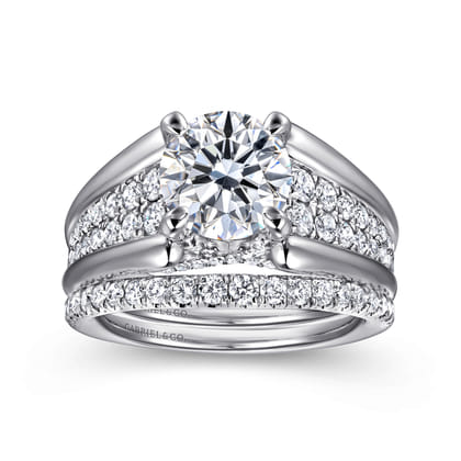Sutter - 14K White Gold Round Diamond Engagement Ring