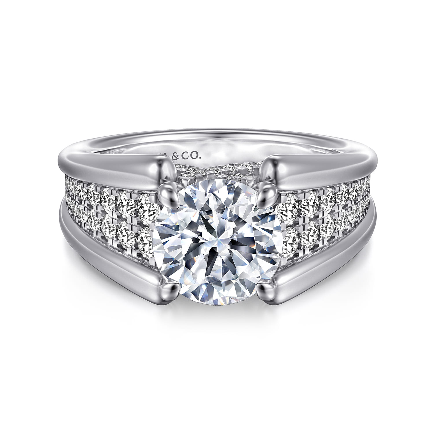 Sutter - 14K White Gold Round Diamond Engagement Ring
