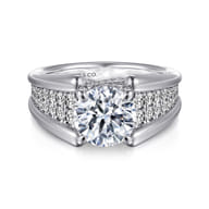 Sutter - 14K White Gold Round Diamond Engagement Ring