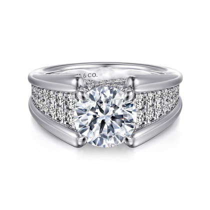 Sutter - 14K White Gold Round Diamond Engagement Ring