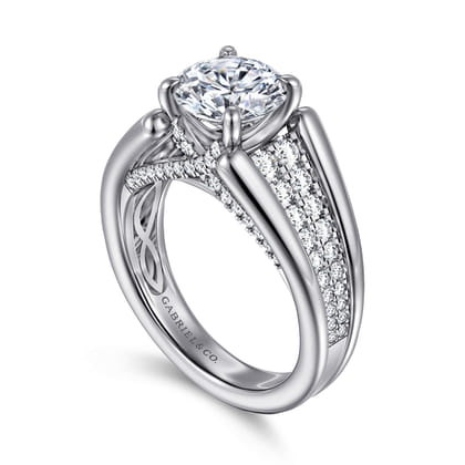 Sutter - 14K White Gold Round Diamond Engagement Ring