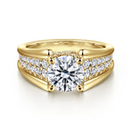 Sutter - 14K Yellow Gold Round Diamond Engagement Ring