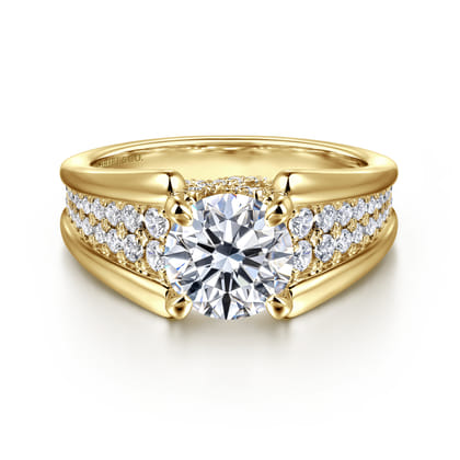 Sutter - 14K Yellow Gold Round Diamond Engagement Ring