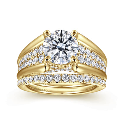 Sutter - 14K Yellow Gold Round Diamond Engagement Ring