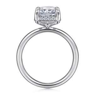 Symphony - 14K White Gold Radiant Cut Hidden Halo Diamond Engagement Ring