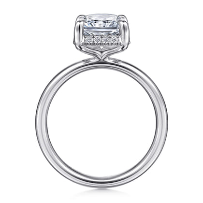 Symphony - 14K White Gold Radiant Cut Hidden Halo Diamond Engagement Ring