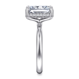 Symphony - 14K White Gold Radiant Cut Hidden Halo Diamond Engagement Ring