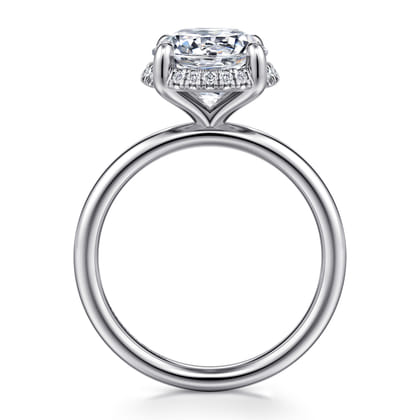 Symphony - 14K White Gold Round Hidden Halo Diamond Engagement Ring