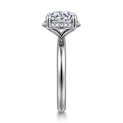 Symphony - 14K White Gold Round Hidden Halo Diamond Engagement Ring