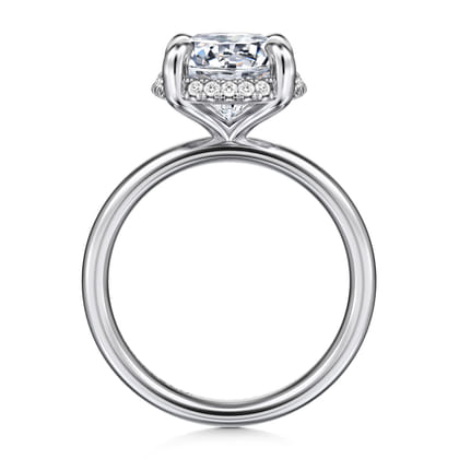 Symphony - 14K White Gold Round Hidden Halo Diamond Engagement Ring