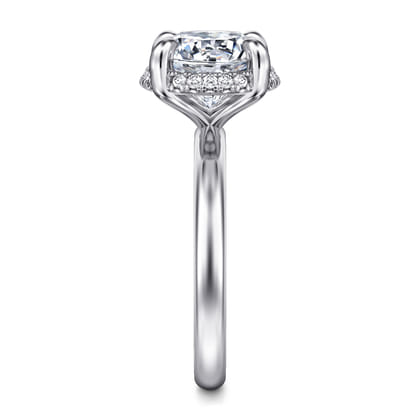 Symphony - 14K White Gold Round Hidden Halo Diamond Engagement Ring