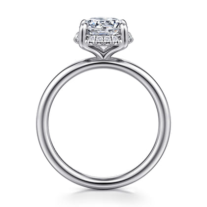 Symphony - 14K White Gold Round Hidden Halo Diamond Engagement Ring