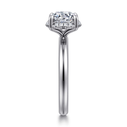 Symphony - 14K White Gold Round Hidden Halo Diamond Engagement Ring