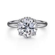 Symphony - 14K White Gold Round Hidden Halo Diamond Engagement Ring