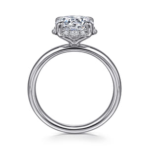 Symphony - 14K White Gold Round Hidden Halo Diamond Engagement Ring