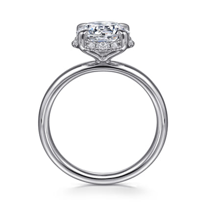 Symphony - 14K White Gold Round Hidden Halo Diamond Engagement Ring