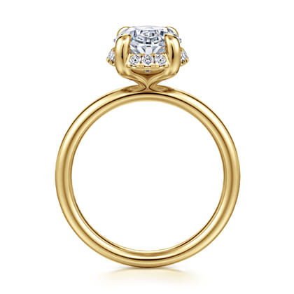 Symphony - 14K Yellow Gold Oval Hidden Halo Diamond Engagement Ring